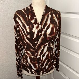 RACHEL Rachel Roy Faux Wrap Long Sleeve Blouse Shirt Top